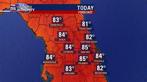 Mostly sunny, nice and warm. . Florida weather today